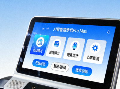 AI智能跑步机 Pro Max 触摸屏操作界面特写