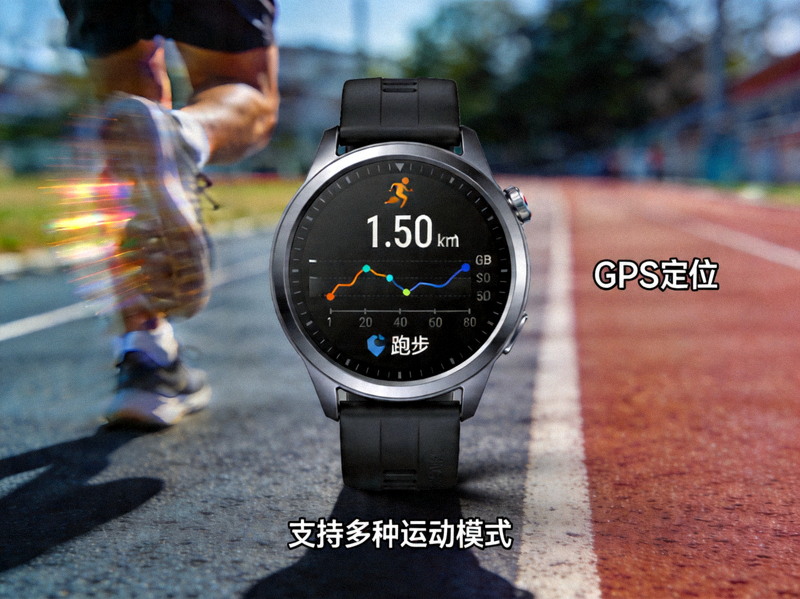 高端运动心率监测手表，支持多种运动模式和GPS定位